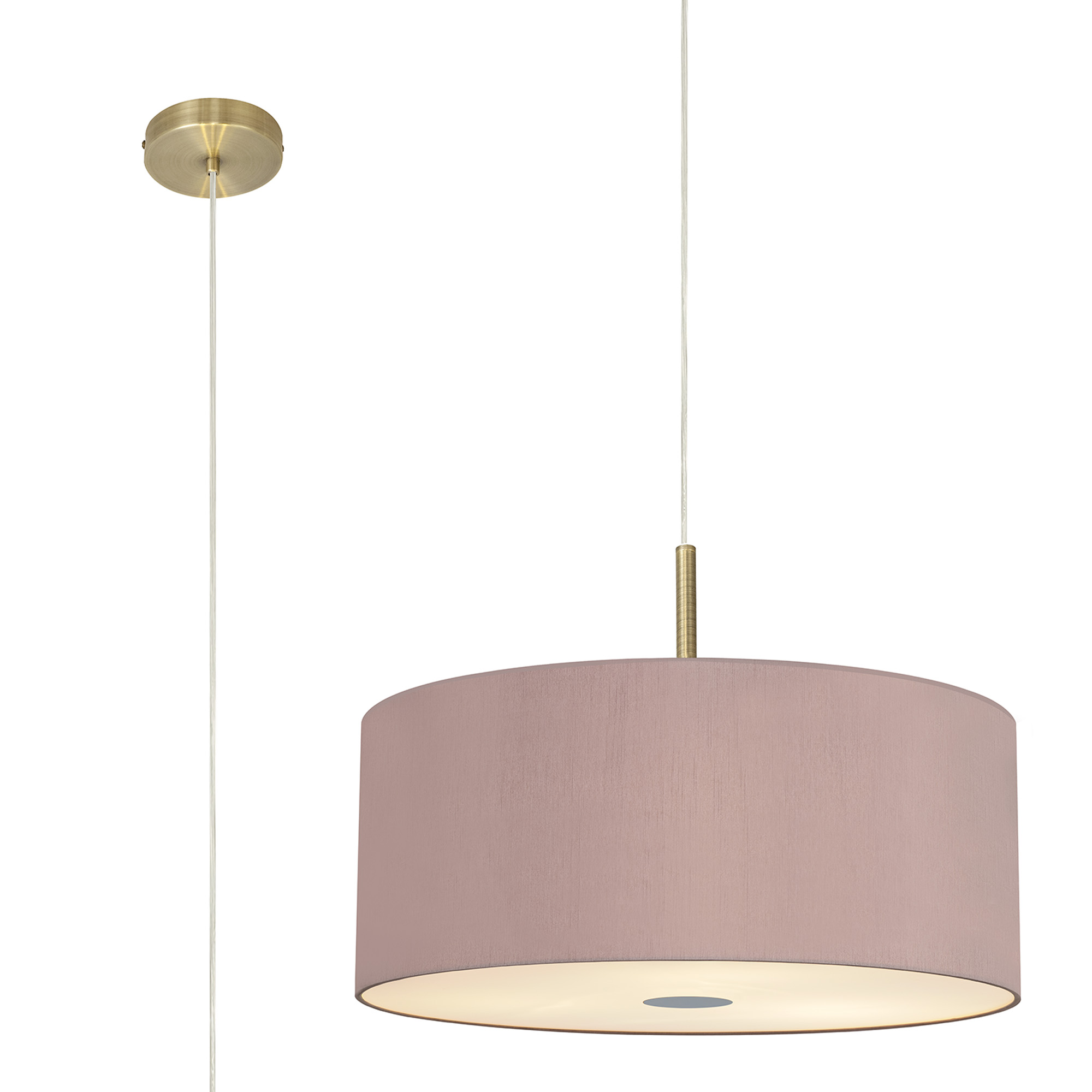 Baymont 60cm 5 Light Pendant Antique Brass; Taupe/Halo Gold; Frosted Diffuser